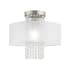 Livex Lighting Bella Vista Single Light 13" Wide Semi-Flush Drum Ceiling Fixture Brushed Nickel