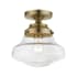 Livex Lighting Avondale 9" Wide Flush Mount Ceiling Fixture Antique Brass
