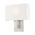 Livex Lighting Hayworth Single Light 12" Tall Wall Sconce with Fabric Shade - ADA Compliant Brushed Nickel