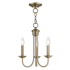 Livex Lighting Estate 3 Light 14" Wide Candle Style Chandelier Antique Brass