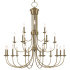 Livex Lighting Estate 21 Light 42" Wide Taper Candle Style Chandelier Antique Brass
