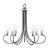 Livex Lighting Bari 7 Light 30" Wide Abstract Chandelier Black with Brushed Nickel Accents