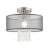 Livex Lighting Bella Vista Single Light 13" Wide Semi-Flush Drum Ceiling Fixture Brushed Nickel