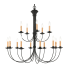 Livex Lighting Heritage Up Lighting 2 Tier Chandelier with 15 Lights Black