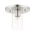 Livex Lighting Zurich Single Light 9" Wide Flush Mount Ceiling Fixture Brushed Nickel