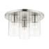Livex Lighting Zurich 3 Light 14" Wide Flush Mount Ceiling Fixture Brushed Nickel