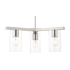Livex Lighting Zurich 3 Light 21" Wide Linear Chandelier Brushed Nickel