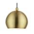 Livex Lighting Stockton 8" Wide Mini Pendant Antique Brass / Polished Brass Accents