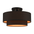 Livex Lighting Sentosa 3 Light 15" Wide Semi-Flush Drum Ceiling Fixture Black