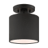 Livex Lighting Bainbridge 7" Wide Semi-Flush Drum Ceiling Fixture Black