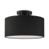 Livex Lighting Bainbridge 13" Wide Semi-Flush Drum Ceiling Fixture Black