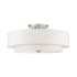 Livex Lighting Meridian 6 Light 30" Wide Semi-Flush Drum Ceiling Fixture Brushed Nickel