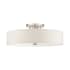 Livex Lighting Meridian 6 Light 30" Wide Semi-Flush Drum Ceiling Fixture Brushed Nickel