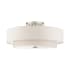 Livex Lighting Meridian 6 Light 30" Wide Semi-Flush Drum Ceiling Fixture Brushed Nickel