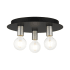 Livex Lighting Hillview 3 Light 14" Wide Semi-Flush Ceiling Fixture Black