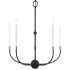 Livex Lighting Clairmont 5 Light 24" Wide Candle Style Chandelier Black with Brushed Nickel Accents