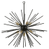 Livex Lighting Tribeca 9 Light 34" Wide Commercial Abstract Sputnik Chandelier Shiny Black / Polished Brass Accents