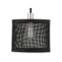 Livex Lighting Industro Single Light 10" Wide Cage Mini Pendant Black with Brushed Nickel Accents