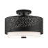 Livex Lighting Noria 3 Light 15" Wide Semi-Flush Drum Ceiling Fixture Black