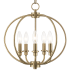 Livex Lighting Seville Convertible 2 Light Pendant / Semi-Flush Ceiling Fixture Antique Brass
