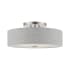 Livex Lighting Dakota 4 Light 18" Wide Flush Mount Drum Ceiling Fixture Brushed Nickel / Shiny White Accents