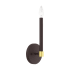 Livex Lighting Karlstad Single Light 11" Tall Wall Sconce Bronze with Satin Brass Accents
