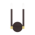 Livex Lighting Karlstad 2 Light 11" Tall Wall Sconce Bronze with Satin Brass Accents