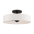 Livex Lighting Venlo 4 Light 14" Wide Flush Mount Drum Ceiling Fixture Black with Brushed Nickel Accents