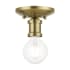 Livex Lighting Lansdale 5" Wide Flush Mount Ceiling Fixture Antique Brass