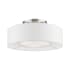 Livex Lighting Gilmore 3 Light 17" Wide Flush Mount Drum Ceiling Fixture Brushed Nickel / Shiny White Accents