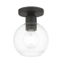 Livex Lighting Downtown 7" Wide Flush Mount Globe Ceiling Fixture Black