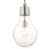 Livex Lighting Single Light 8" Wide Mini Pendant with Clear Glass Teardrop Shade Brushed Nickel
