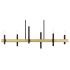 Livex Lighting Denmark 6 Light 40" Wide Abstract Linear Chandelier Bronze with Antique Brass Accents