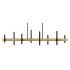 Livex Lighting Denmark 8 Light 48" Wide Abstract Linear Chandelier Bronze with Antique Brass Accents