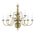 Livex Lighting Williamsburg 12 Light 2 Tier Chandelier Antique Brass