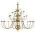 Livex Lighting Williamsburg 21 Light 42" Wide Candle Style Chandelier Antique Brass