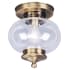 Livex Lighting Harbor 1 Light Semi-Flush Ceiling Fixture Antique Brass