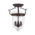 Livex Lighting Jefferson 3 Light Semi-Flush Ceiling Fixture Bronze