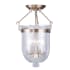 Livex Lighting Jefferson 3 Light Semi-Flush Ceiling Fixture Antique Brass