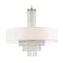 Livex Lighting Carlisle 5 Light 25" Wide Chandelier with Hand Crafted Fabric Shade and Crystal Strands Brushed Nickel