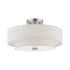 Livex Lighting Meridian 3 Light 15" Wide Flush Mount Drum Ceiling Fixture Brushed Nickel