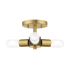 Livex Lighting Copenhagen 3 Light 14" Wide Semi-Flush Ceiling Fixture Satin Brass