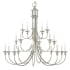 Livex Lighting Cranford 20 Light 3 Tier Chandelier Brushed Nickel