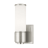 Livex Lighting Weston 1 Light Bathroom Sconce with Hand-Blown Glass Shade Brushed Nickel