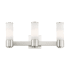 Livex Lighting Weston 3 Light Vanity Light with Hand-Blown Glass Shades Brushed Nickel