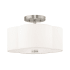 Livex Lighting Chelsea 2 Light 13" Wide Semi-Flush Drum Ceiling Fixture Brushed Nickel
