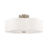 Livex Lighting Chelsea 3 Light 18" Wide Semi-Flush Drum Ceiling Fixture Brushed Nickel