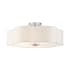 Livex Lighting Chelsea 5 Light 22" Wide Semi-Flush Ceiling Fixture Brushed Nickel