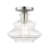 Livex Lighting Everett 9" Wide Semi-Flush Ceiling Fixture Brushed Nickel / Chrome