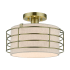Livex Lighting Blanchard 12" Wide Semi-Flush Drum Ceiling Fixture Antique Brass